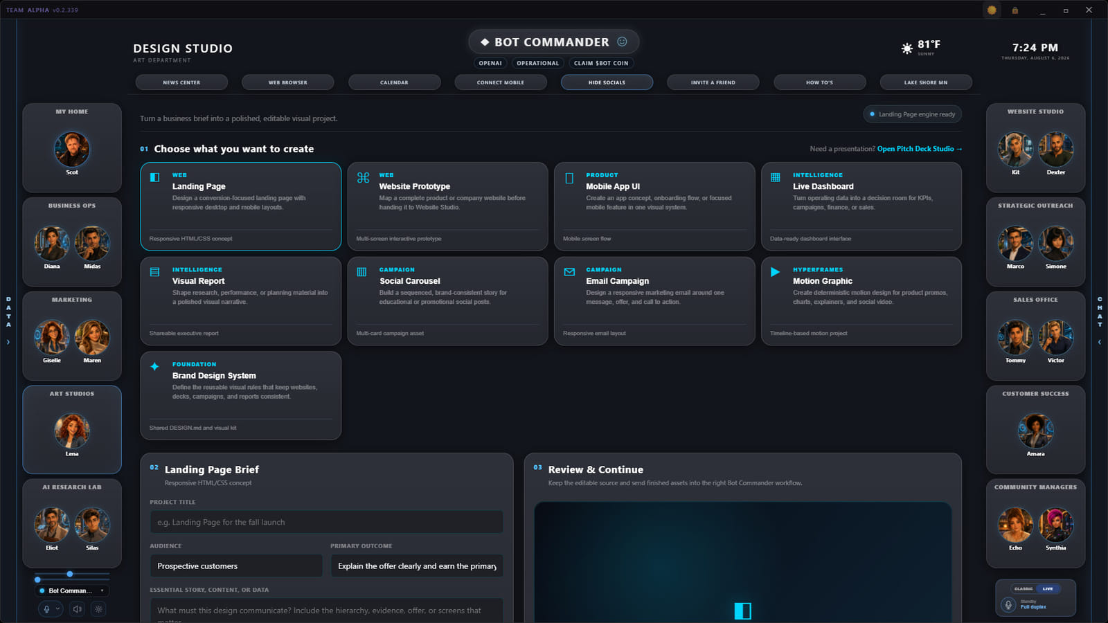 Bot Commander Design Studio